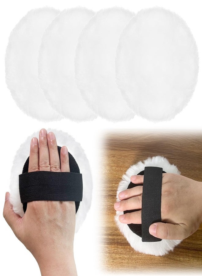 Verigud 4 Pcs 5'' Reusable Lambswool Applicator Pads for Wood Stain, Waxes & Oil-Based Finishes - Image 1